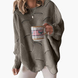 Women's Sweater with Round Neck and Loose Straight Fit