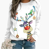 Women's Sweater with Festive Pattern and Long Sleeves