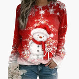 Women's Sweater with Festive Pattern and Long Sleeves