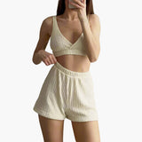 Women's Pajama Set with Cardigan and Shorts