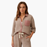 Women's Pajama Set with Striped Shirt