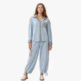 Women's Pajama Set with Striped Shirt