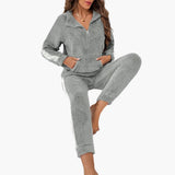 Women's Pajama Set with Half Zip Sweatshirt
