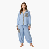 Women's Pajama Set with Drawstring Pants and Shirt