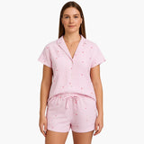 Women's Pajama Set with Short Sleeve Shirt and Shorts