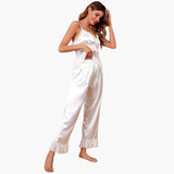 Women's Pajama Set with Ruffled Camisole