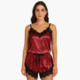 Women's Pajama Set with Spaghetti Top and Printed Shorts