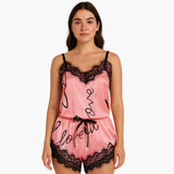 Women's Pajama Set with Spaghetti Top and Printed Shorts