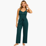 Women's Pajama Set with Lace Trim and Drawstring Pants