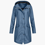 Women’s Raincoat with Hood and Zipper
