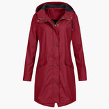 Women’s Raincoat with Hood and Zipper