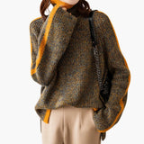 Women's Striped Turtleneck Sweater