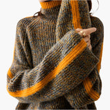 Women's Striped Turtleneck Sweater