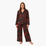 Women's Pajama Set with Floral Pattern Shirt and Pants