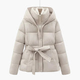 Women’s Quilted Jacket with Hood and Belt