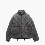 Women's Quilted Jacket with Zipper and Side Pockets
