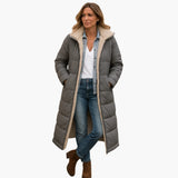 Women's Quilted Coat with Hood and Lined Interior