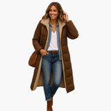 Women's Quilted Coat with Hood and Lined Interior