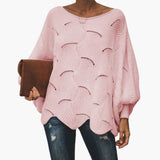 Women's Knit Sweater with Batwing Sleeves