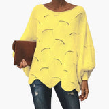 Women's Knit Sweater with Batwing Sleeves
