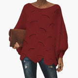 Women's Knit Sweater with Batwing Sleeves