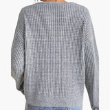 Women's Knit Sweater with Slit Neckline