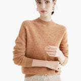 Women's Knitted Sweater with Stand-Up Collar