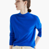 Women's Knitted Sweater with Stand-Up Collar