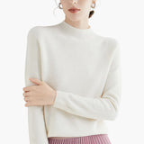 Women's Knitted Sweater with Stand-Up Collar