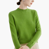 Women's Knitted Sweater with Stand-Up Collar