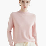 Women's Knitted Sweater with Stand-Up Collar