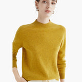 Women's Knitted Sweater with Stand-Up Collar