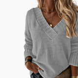 Women's Knit Sweater with V-Neck