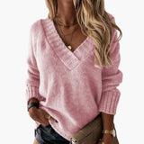 Women's Knit Sweater with V-Neck