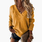 Women's Knit Sweater with V-Neck