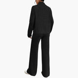 Women's Knit Sweater and Pants Set with Ribbed Design