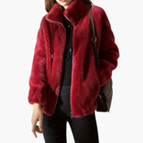 Women’s Teddy Coat with Zipper and Drawstring