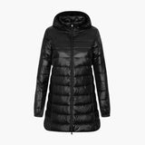 Women's Winter Jacket with Hood and Extended Length
