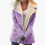 Women's Winter Jacket with Front Zipper and High Collar