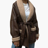 Women's Winter Jacket with Belt and Front Pockets