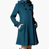 Women’s Coat with Hood and Button Closure