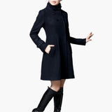 Women’s Coat with Hood and Button Closure