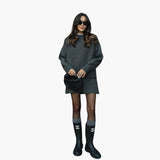Women's Two-Piece Set with Round Neck Sweater