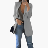 Women’s Blazer with Open Front and Long Sleeves