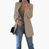Women's Blazer with Long Sleeves and Front Pockets