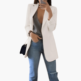 Women's Blazer with Long Sleeves and Front Pockets