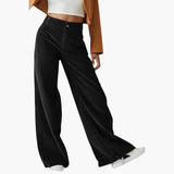 Women's Pants with Waistband and Wide Legs