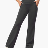 Women's Pants with Elastic Waistband and Flared Leg