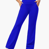 Women's Pants with Elastic Waistband and Flared Leg