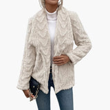 Women's Jacket with Open Front and Textured Surface